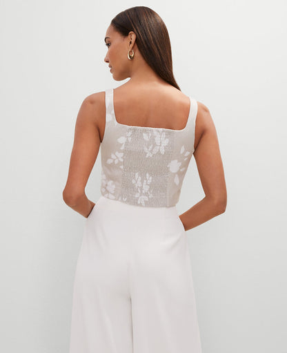 Floral Linen Blend Tank Top