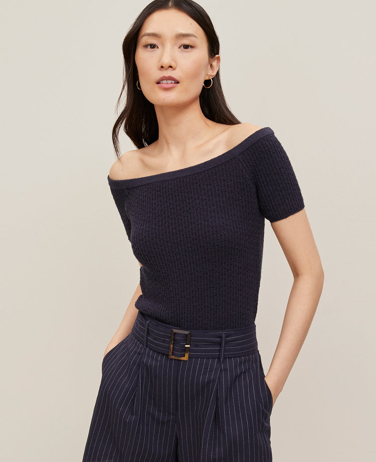 Textured Off-The-Shoulder Sweater