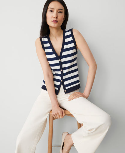 Striped V-Neck Vest