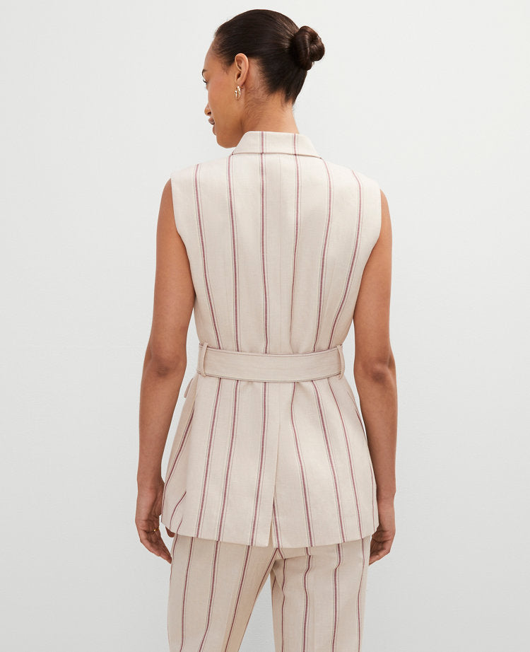 Pinstripe Belted Vest