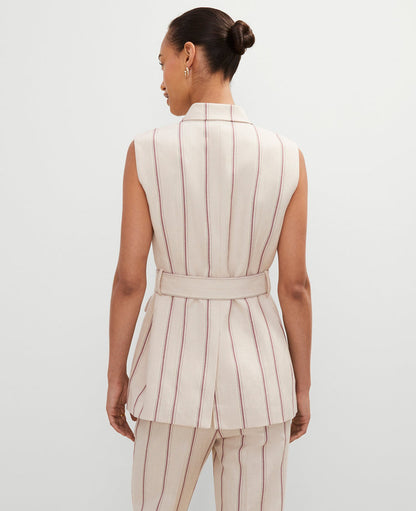 Pinstripe Belted Vest