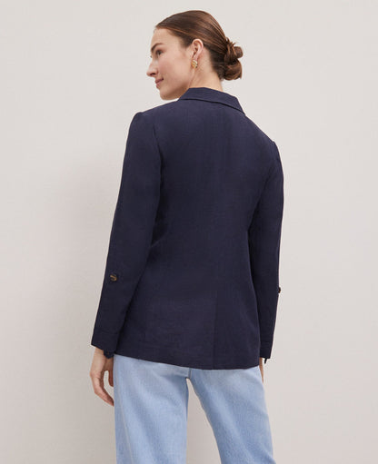 Weekend Collection Roll Sleeve Linen Blend Blazer