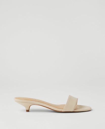 Leather Strappy Kitten Heel Mule Sandals