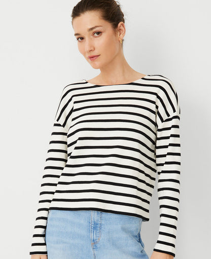 Weekend Collection Stripe Relaxed Long Sleeve Top