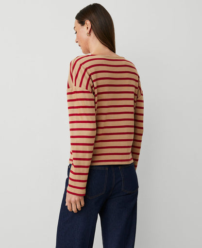 Weekend Collection Stripe Relaxed Long Sleeve Top