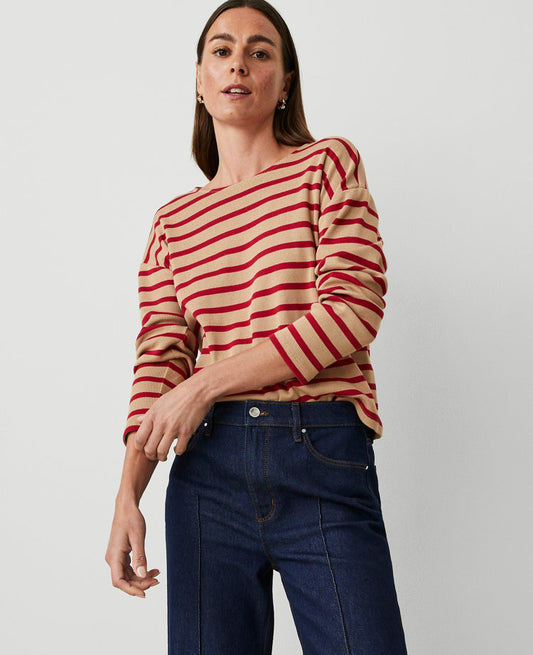 Weekend Collection Stripe Relaxed Long Sleeve Top