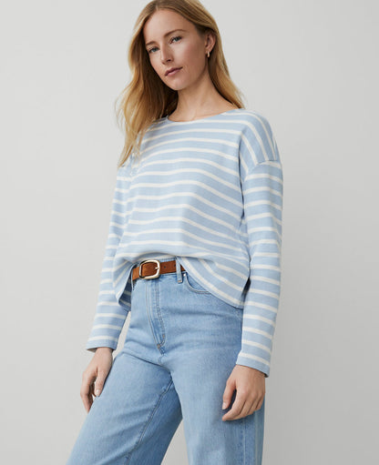 Weekend Collection Stripe Relaxed Long Sleeve Top