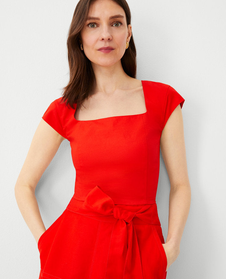 Cotton Linen Smocked Top