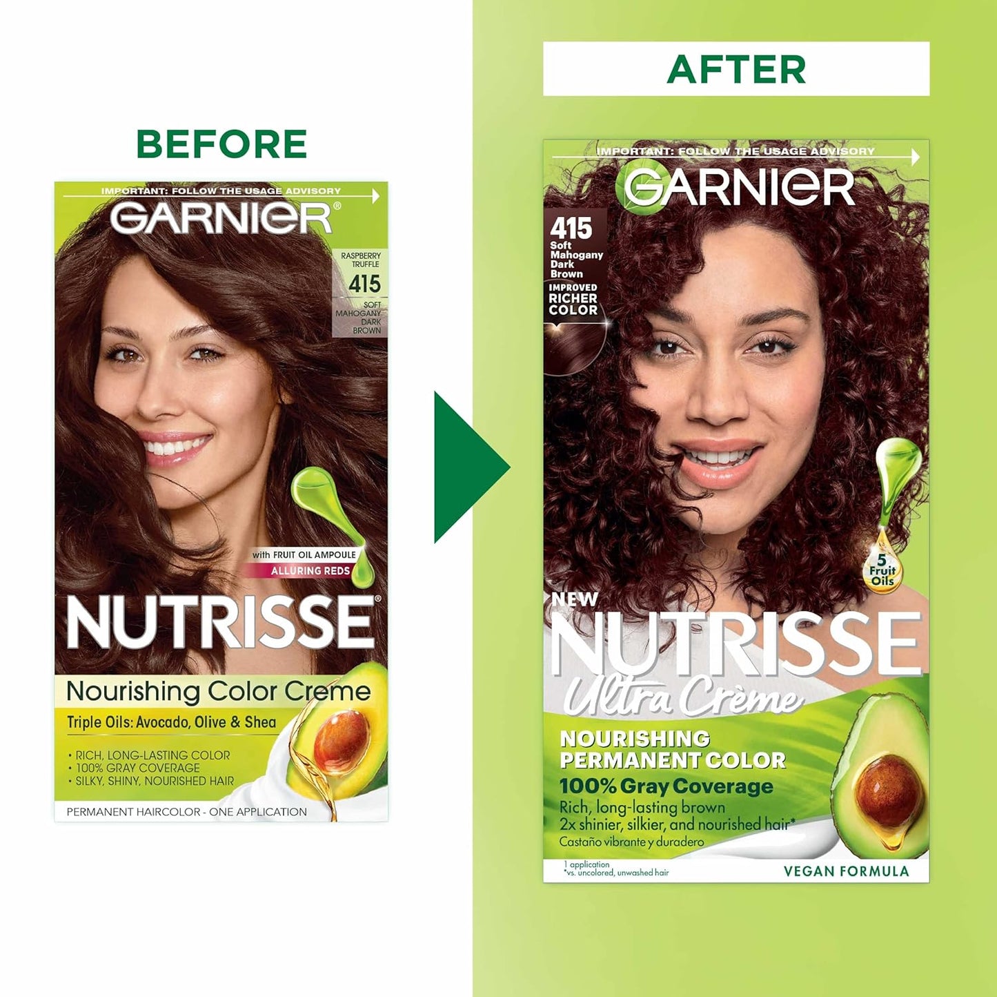Garnier Hair Color Nutrisse Nourishing Creme, 40 Dark Brown (Dark Chocolate) Permanent Hair Dye, 1 Count (Packaging May Vary)
