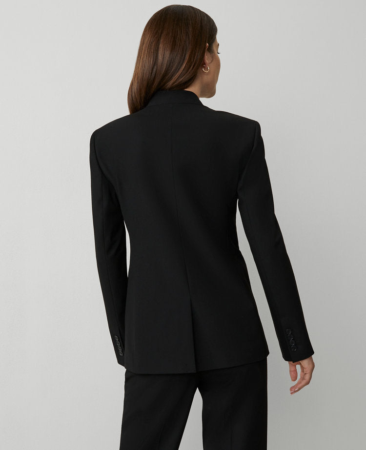 The Petite Collarless Blazer in Seasonless Stretch