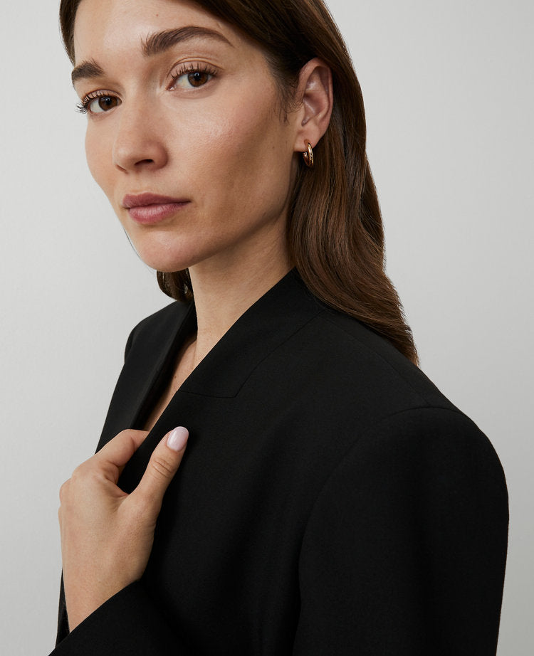 The Petite Collarless Blazer in Seasonless Stretch