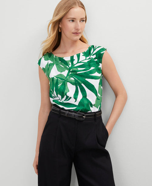 Floral Linen Blend Top