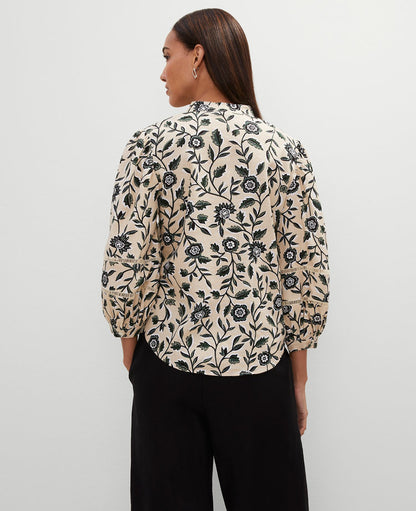 Floral Linen Blend Top