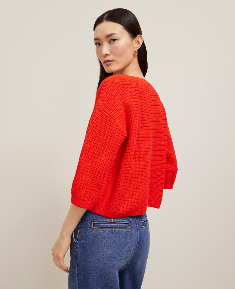 Geo Stitch Boatneck Sweater