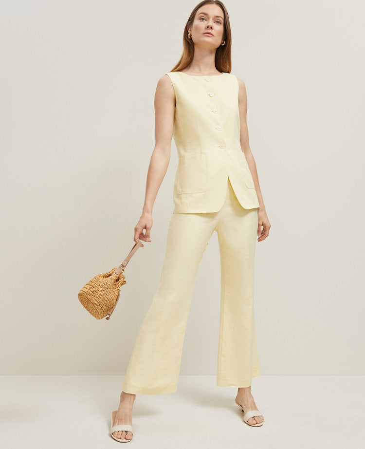 The Flare Ankle Pant in Linen Blend