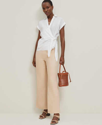The Flare Ankle Pant in Linen Blend