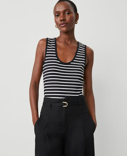 Striped Scoop Neck Tank Top