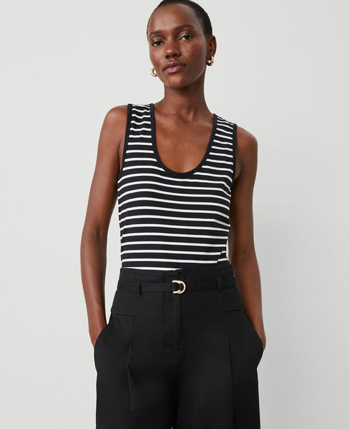 Striped Scoop Neck Tank Top