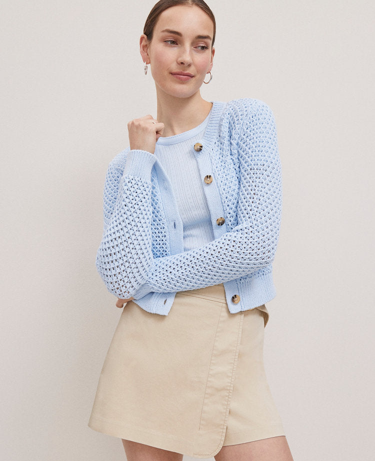 Weekend Collection Open Stitch Scalloped Cardigan