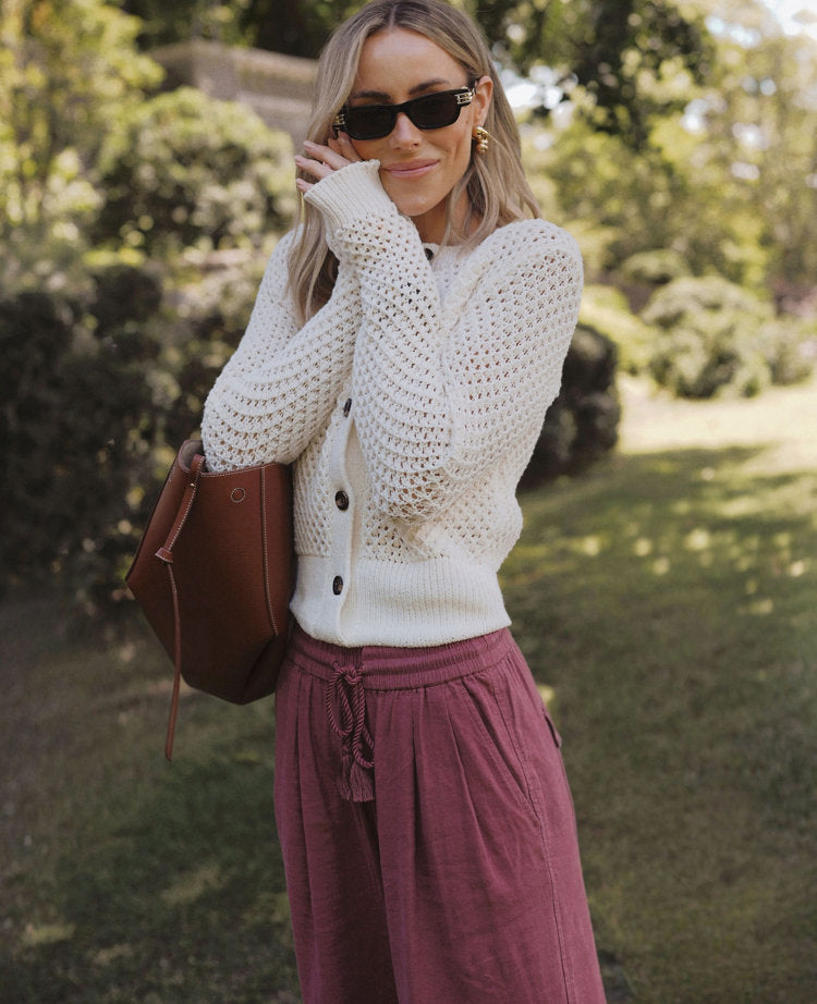 Weekend Collection Open Stitch Scalloped Cardigan