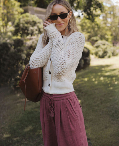 Weekend Collection Open Stitch Scalloped Cardigan