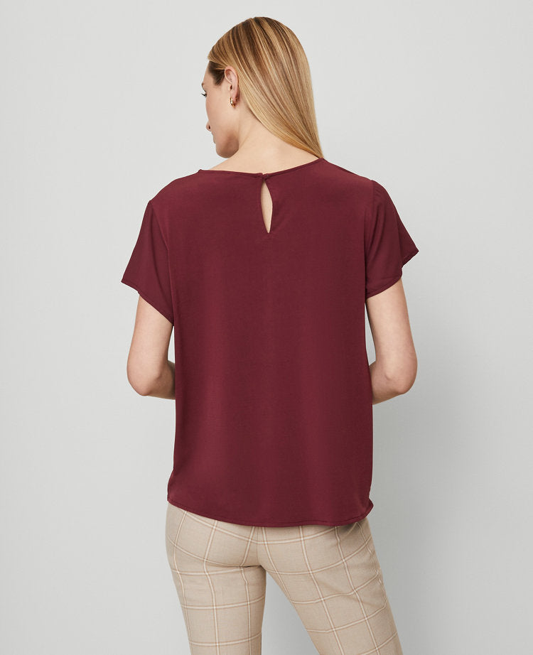 Petite Mixed Media Crew Neck Tee