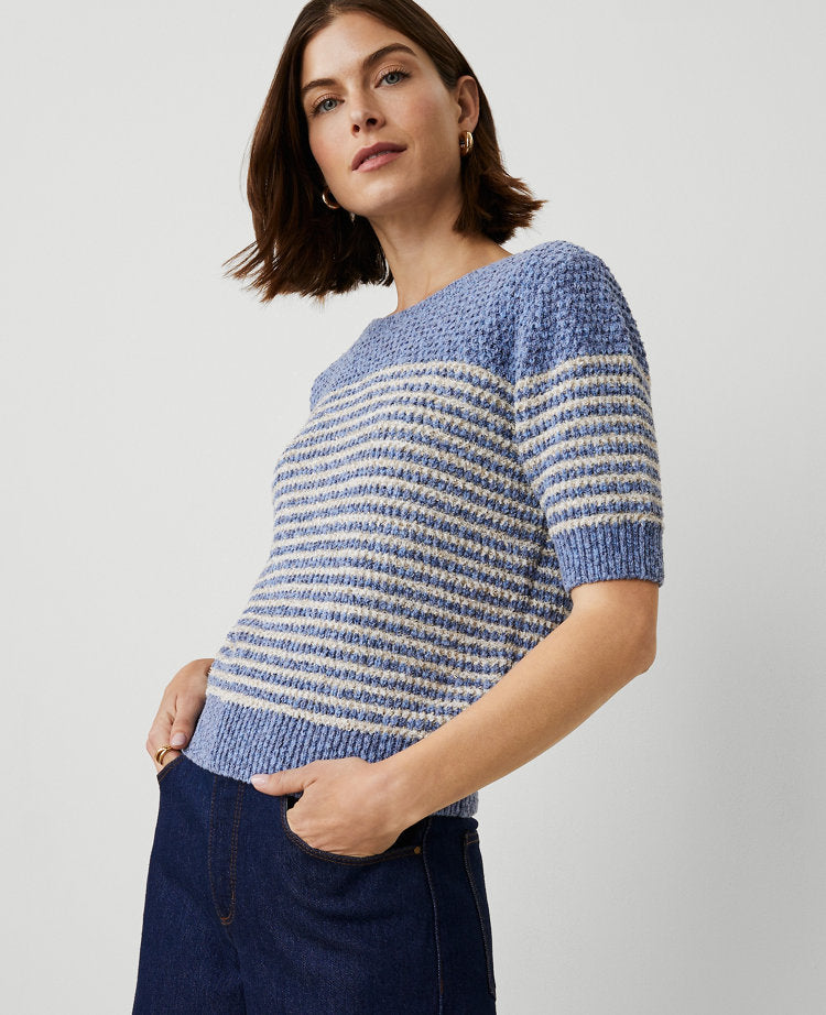 Marled Striped Sweater Tee