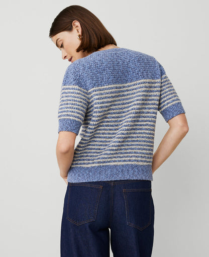Marled Striped Sweater Tee