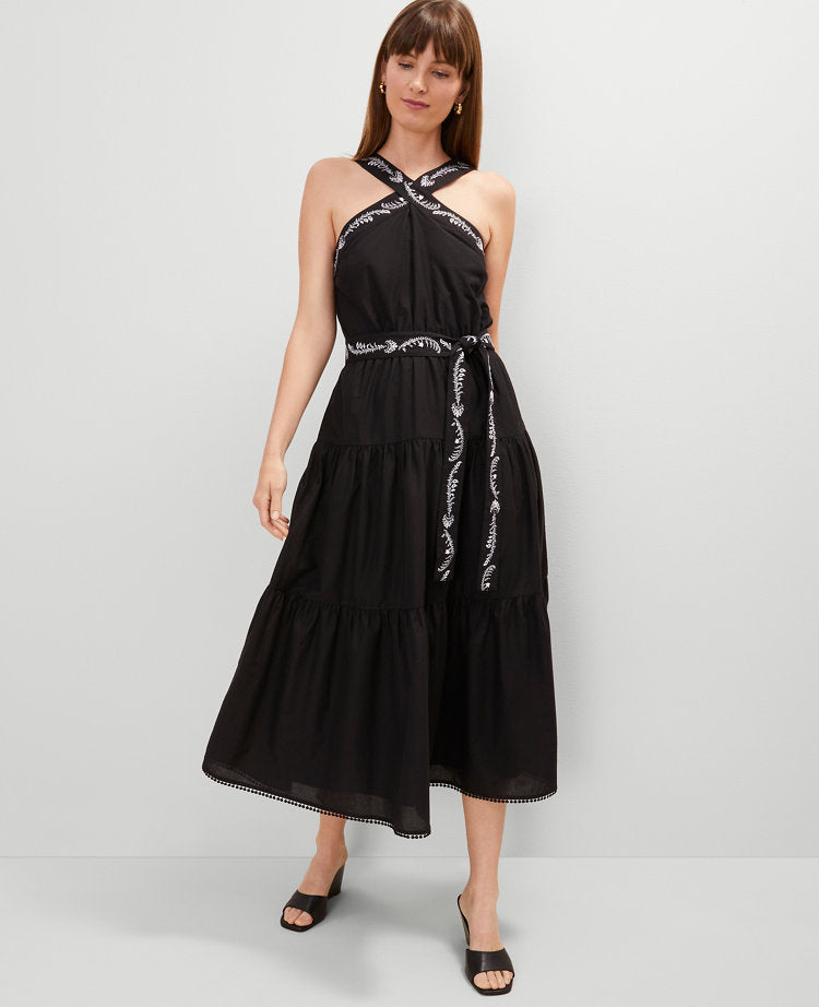 Halter Midi Flare Dress