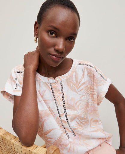 Floral Cutout Linen Popover