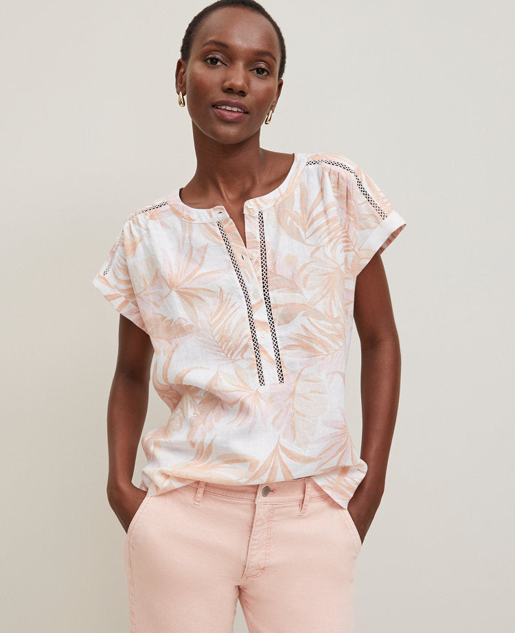 Floral Cutout Linen Popover