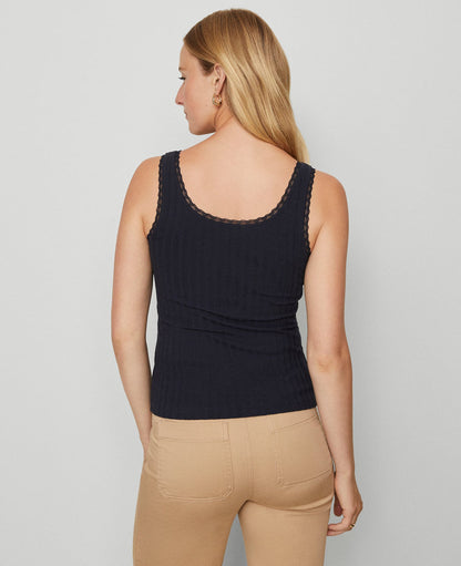 Weekend Collection Lace Trim Tank Top
