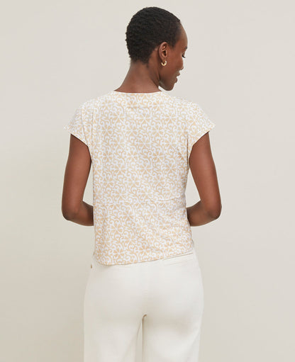 Floral Knotted V-Neck Top