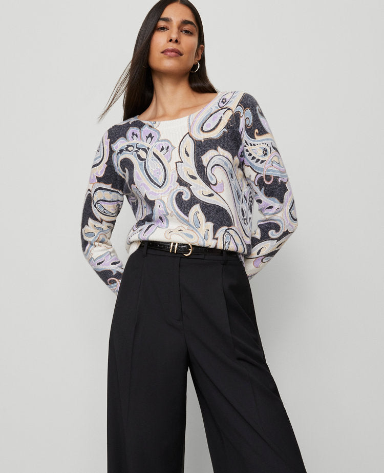 Paisley Boatneck Sweater