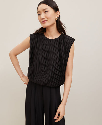 Pleated Bubble Hem Top
