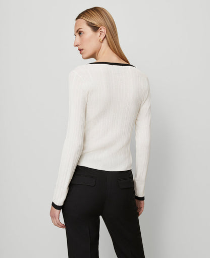 Contrast Trim Cardigan