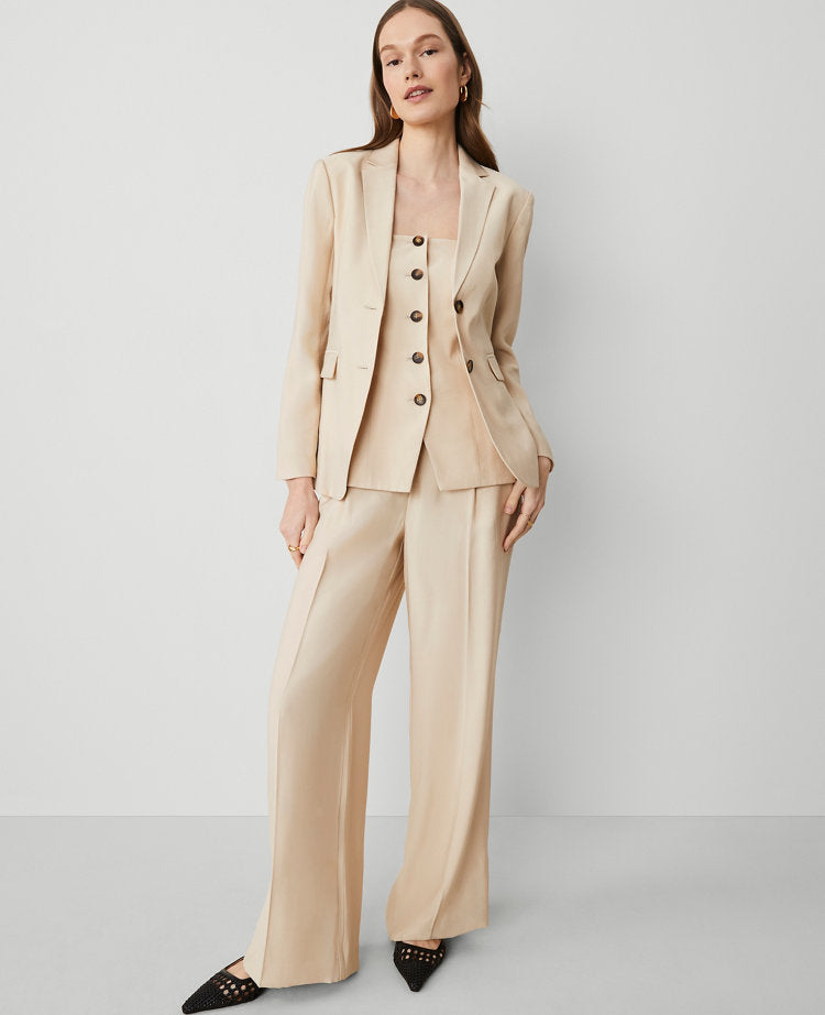 The Belted Wide-Leg Pant in Twill