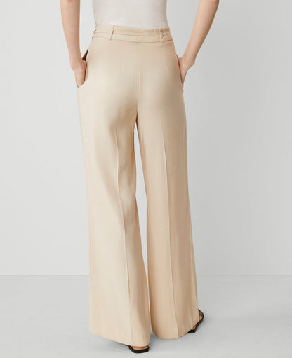 The Belted Wide-Leg Pant in Twill
