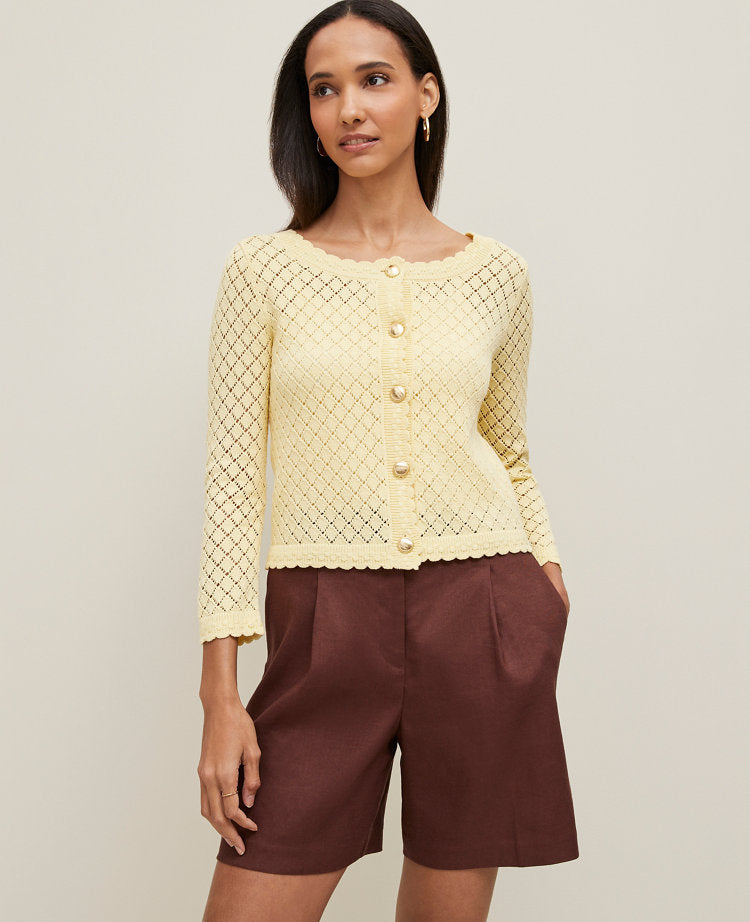 Scalloped Ballet Neck Cardigan
