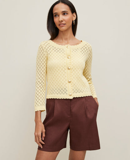 Scalloped Ballet Neck Cardigan
