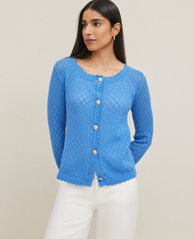 Scalloped Ballet Neck Cardigan