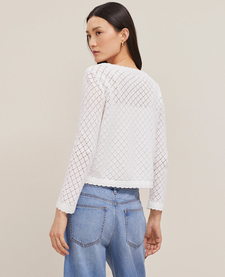 Scalloped Ballet Neck Cardigan