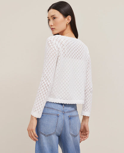 Scalloped Ballet Neck Cardigan