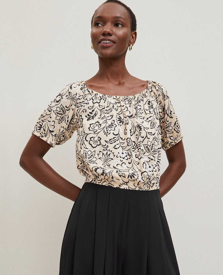 Floral Bubble Hem Top