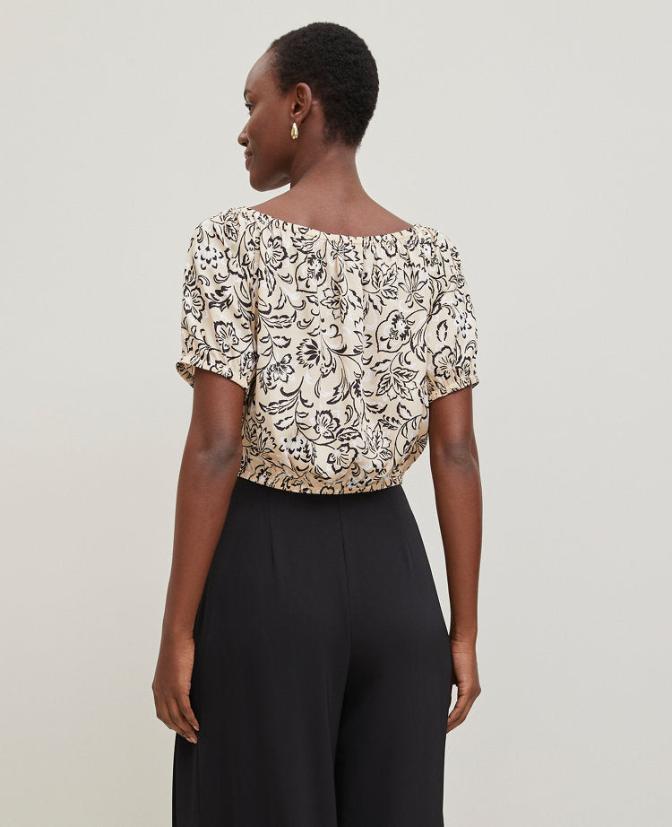 Floral Bubble Hem Top