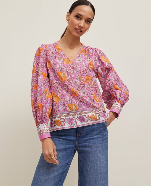 Floral V-Neck Popover