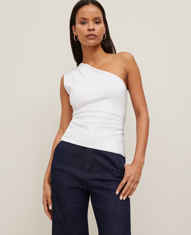 Ruched One-Shoulder Top