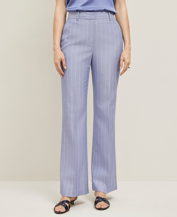 The Petite Flare Trouser Pant in Pinstripe — Curvy Fit