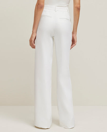 The Petite Wide-Leg Pant in Herringbone Linen Blend — Curvy Fit
