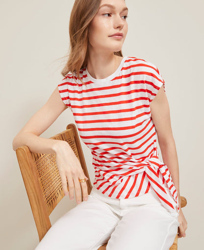 Striped Tie Waist Tee